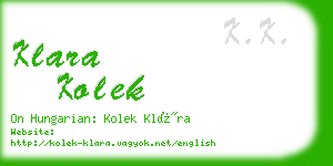 klara kolek business card